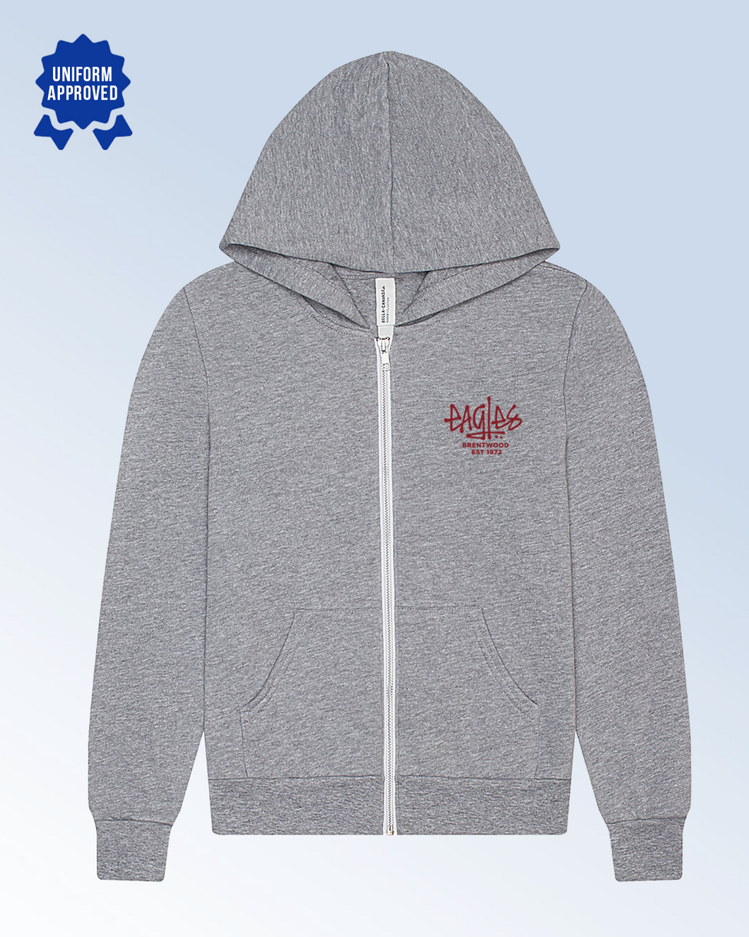 Youth Eagles Script Zip Hoodie